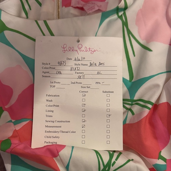 Lilly Pulitzer Pink and Green Floral Dress Sample - Picture 2 of 5